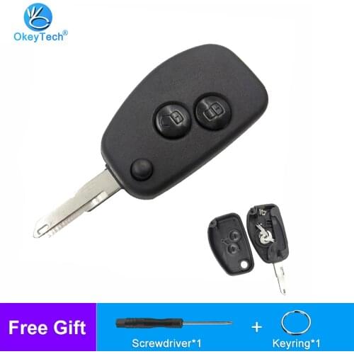 OkeyTech 2 Button Flip Folding Remote Modified Car Key Shell Cover Case Fob 206 Blade for Renault Dacia Modus Logan Clio Espace