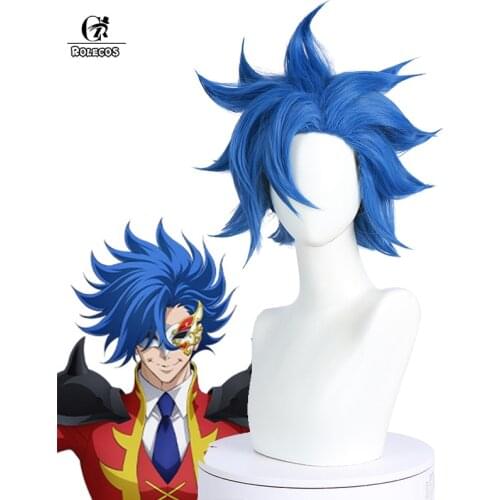 ROLECOS SK8 Adam Cosplay Wig Anime SK8 the Infinity Ainosuke Shindou Men Cosplay Wig Short Blue Headwear Wig Synthetic Hair
