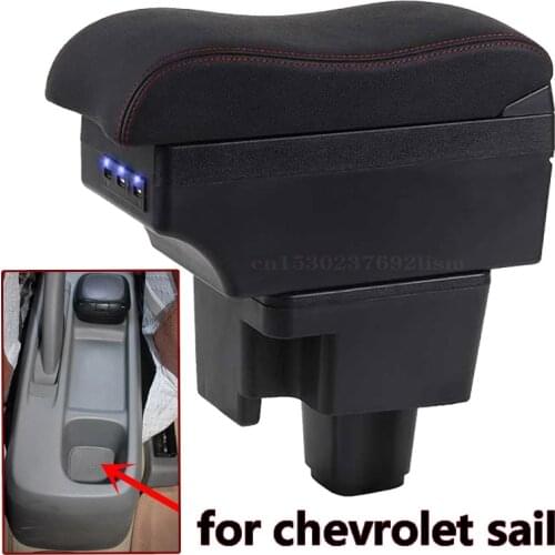 For chevrolet Sail Car Armrest box Center Console Storage Box with ashtray Cup holder USB Charging accessories 2010-2014