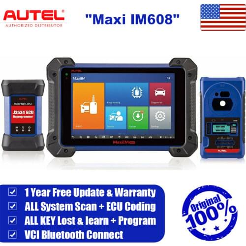 2020 Autel IM608 OBD2 Diagnostic Tool IMMO Key Programmer ECU Coding APB112+G-BOX2