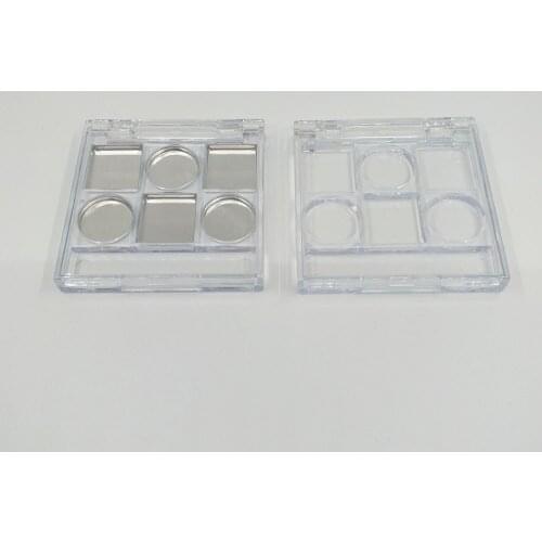 Empty clear Eyeshadow case DIY lip gloss Box Make up Pallete Refillable case with aluminum pan 50pcs