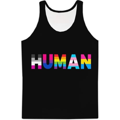 REAL American SIZE Human - We're all one - LGBTQ Support - Love & Peace Sublimation Print Tank Top