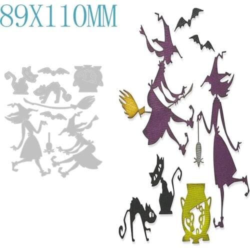 Halloween Witch Metal Cutting Dies Scrapbooking Decoration Paper Card Embossed Photo Album Craft Template New Arrival