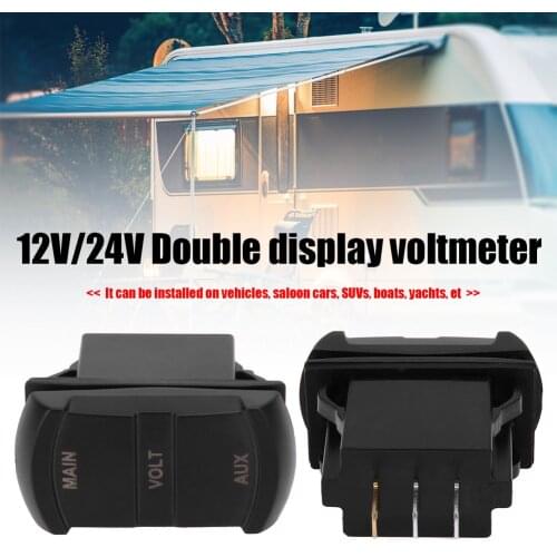 Led Digital Display Voltage Meter Monitor With Switch Style Double Dash Panel Voltmeter for Car Truck ATV RV Dual Battery Pack