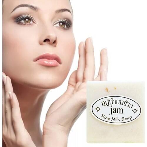 Thailand Jasmine Rice Handmade Soap Collagen Vitamin Skin Whitening Bathing Tool Rice Milk Soap Bleaching Agents Acne Soap TC12