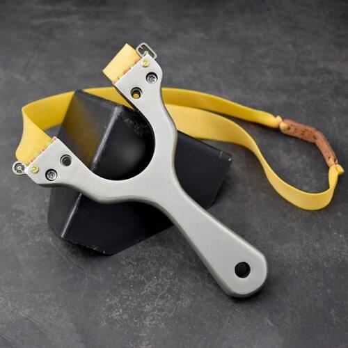 High Quality Full Metal Powerful Slingshot Outdoor Hunting Powerful Catapult Including Rubber Band Slingshots Sport Toys