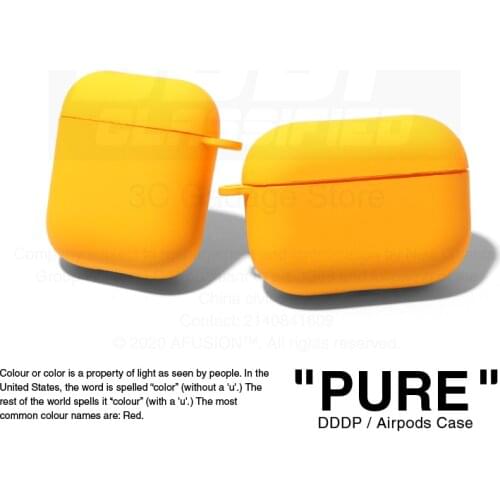 Hard PC Protective Pure Colour Case For Airpods 1/2 pro cute fun gadget with keychain carabiner hook accessories(Yellow)