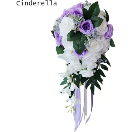 Cinderella Water Drop Pink/Purple/Burgundy Wedding Bouquets Bridal Bridesmaid Flower Artificial Simulate Flower Bouquets