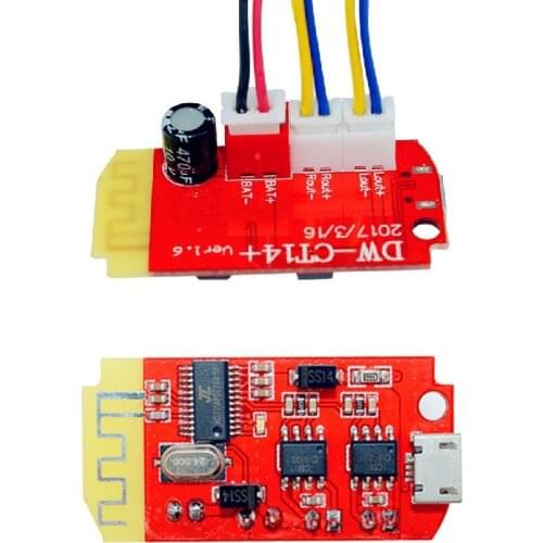 10pcs CT14 mini 4.2 Stereo Bluetooth Power Amplifier Board Module 5VF Class 5W+5W Micro With Charging Port DIY Plug and Play