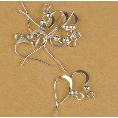 1000pcs Silver Plated Flat Hook Earring Findings Earrings Clasps Hooks Fittings DIY Jewelry Making Supplies Accessories