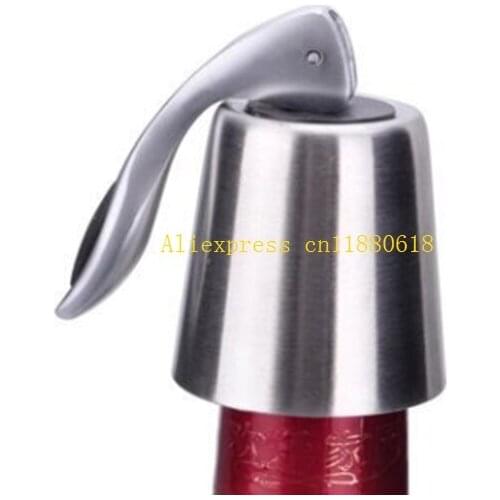50pcs/lot Free Shipping High quality Stainless Steel Reusable Sealed Red Wine Champagne Storage Bottle Stopper