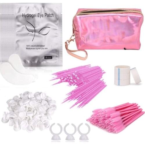 Eyelash Extension Accessories with Eye Pads,Mascara Stick,Eyelash Tape,Micro Cotton Swab Ring Holder for Beautician Eyelash Love