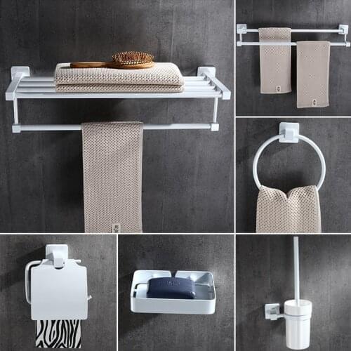 White European Bathroom Accessories Stainless Steel Towel Rack Paper Holder Towel Bar Bathroom Hardware Package Ym010