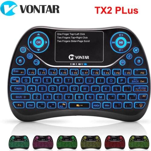VONTAR TX2 Plus Air Mouse QWTREY Keyboard 2.4G Wireless mini Keyboard Touchpad Fly mouse With Backlit Android TV BOX X96mini X96