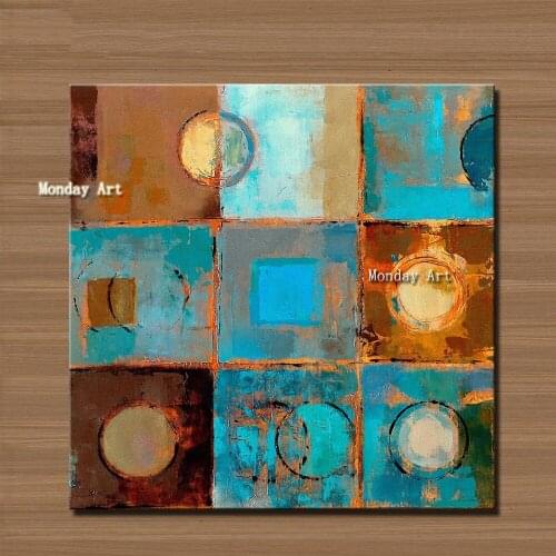 Artist Large Hand painted High Quality Modern Abstract gold and blue Oil Paintings on Canvas Handmade Abstract Oil Paintings