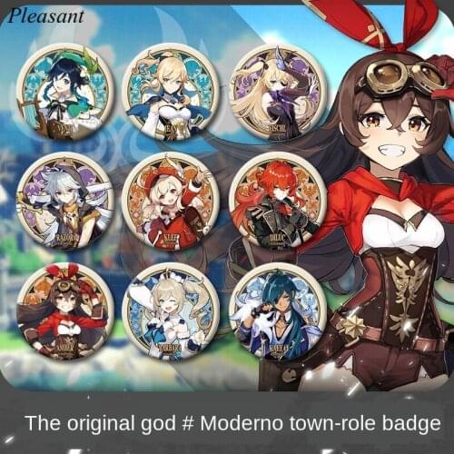 2020 Genshin Impact58mm Brooch Pin Cosplay Badge Accessories Clothes Backpack Decoration Gift Wholesale