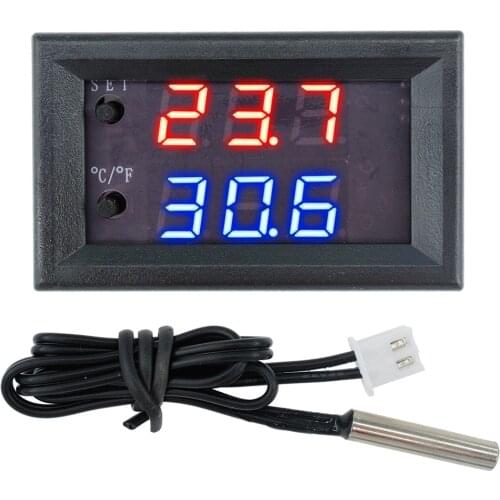 W1209WK DC 12V Digital LED Thermostat Temperature Controller Temp Relay Control Board -50-110 Celsius Module + NTC Sensor