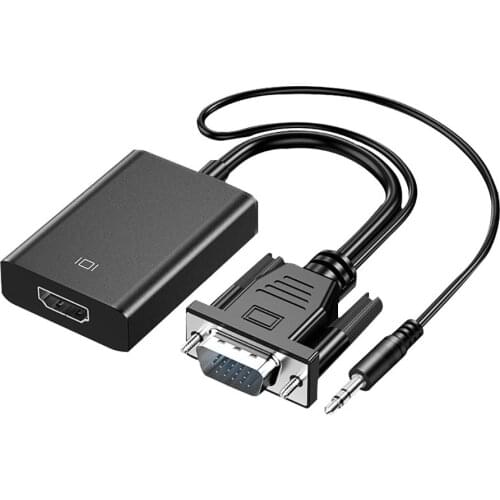 For PC Laptop Connect to HDTV VGA to HDMI Converter Cable Adapter With Audio 1080P VGA HDMI Female Adapter VGA2HDMI
