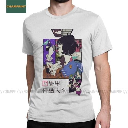 Tatami Galaxy Men T Shirt Shinwa Taikei Anime Yuasa Watashi Manga Japan Masaaki Tees Short Sleeve T-Shirt Cotton Plus Size