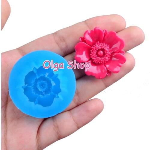 HYL388 30.5mm Flower Silicone Mold Fondant Cake Decoration Craft Sugarcraft Resin Clay Art Candy Chocolate Soap FOOD SAFE