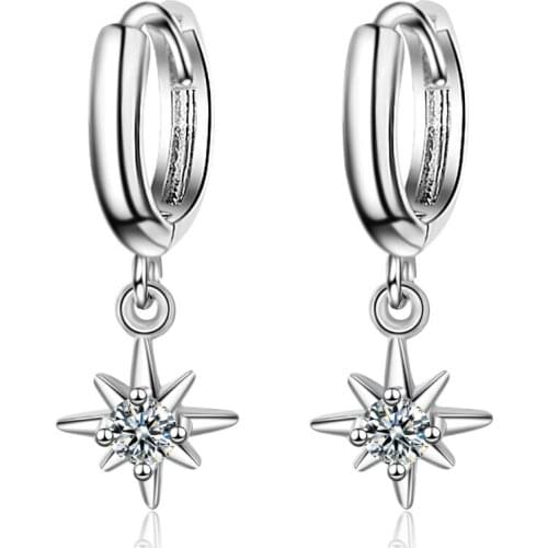 Exquisite Lightning Zircon Ear Hook Hoop Earrings For Women Trend Creative 925 Sterling Silver Party Gift Jewelry SAE429