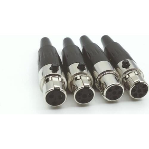 100pcs Mini XLR Female 3pin 4pin 5pin 6pin Audio Microphone connector