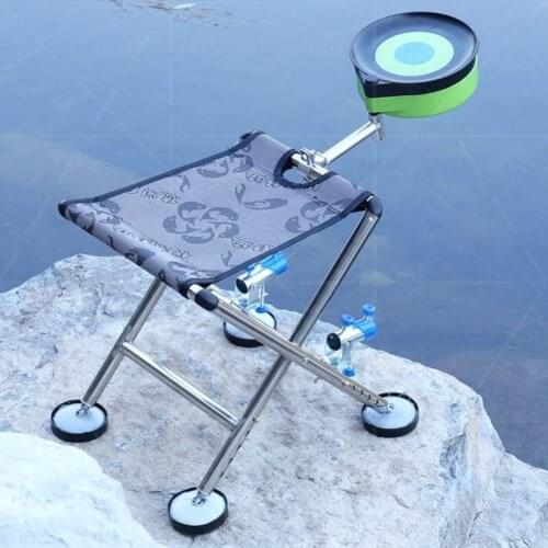 Multifunctional stainless steel folding all terrain chair portable simple stool wild fishing horse fishing chair fishing chair