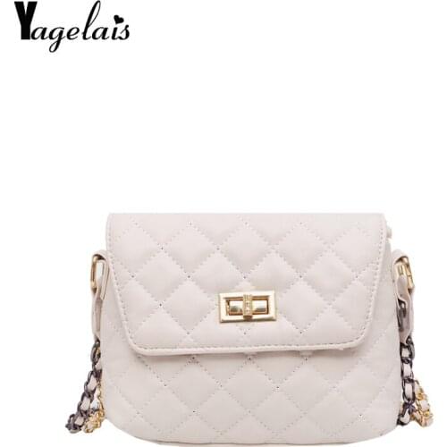 Fashion Lingge Velour Should Korean Fashion Chain Shoulder Bag Messenger Crossbody Coin Tote Bag Purse Small Square Bags