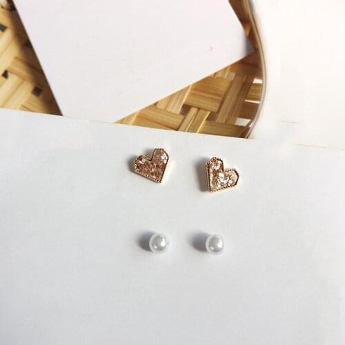 Simple pearl love sequin set earrings temperament earrings for women 2020 wholesale