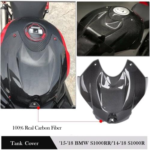 Motorcycle Carbon Fiber Front Fuel Gas Tank Cover Cap Fairing Bodywork for 2015 2016 2017 2018 BMW S1000RR S1000R Accessories