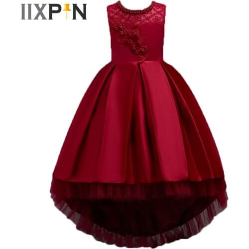 Princess Girls Embroidery Pageant Dress Girls Cosplay Maxi Dress Wedding Party Holiday Performance Costume Summer Kids Vestidos