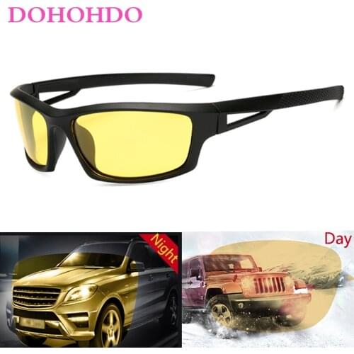 DOHOHDO Women Polarized Night Driving Glasses For Men High Quality Anti Glare Safety HD Night Vision Square Sunglasses Eyewears