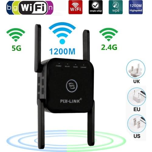 2.4G/5G 1200M Wifi Repeater Wifi Extender Wifi Amplifier Wireless Long Range WiFi Booster Wi-Fi Repeater Signal Wi-fi Extender