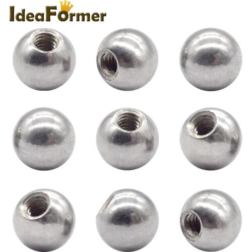 12Pcs K800 Drill Steel ball New arrival diameter 10mm Bore thread M4 for Carbon Fiber tube connection 3D printer parts
