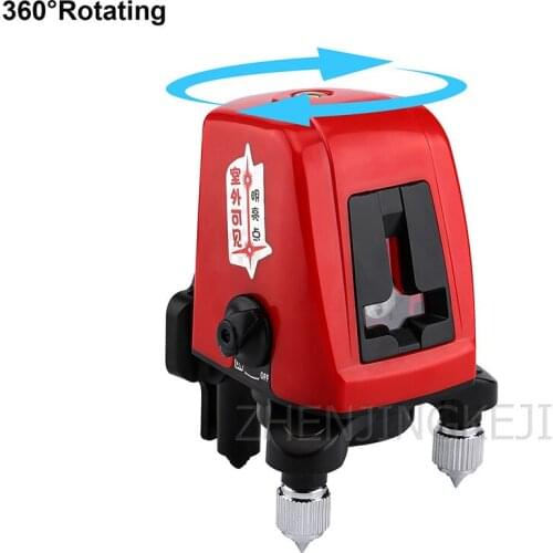 High Precision Laser Spirit Level Mini Building Portable Indoor Rotatable Caster 2 Lines Decoration With Highlights Wall Mount
