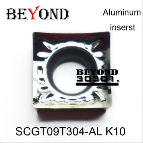 BEYOND Factory Outlets SCGT 09T304 SCGT09T304-AL K10 for Aluminum Copper Carbide Inserts Lathe Tools CNC Turning Tool Holder