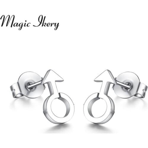 Magic Ikery Stainless Steel Earrings Boys Symbol earrings Simple Wholesales Fashion Jewelry for women ES-057