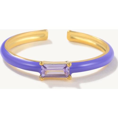 Aide 2021 Trend 925 Silver Colorful Enamel Rings For Women Girls Anillos Mujer Fine Jewelry Turquoise Rings CZ Gold Ring Anel