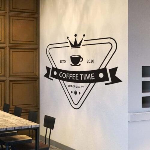 Coffee Shop Sign Coffee Time Premium Best Of Quality Logo Cafe Decor Wall Cup Mug Decal Sticker Vinyl