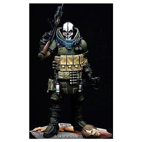 1/24 Resin Kits Model Terrorist Aircraft Armor Heavy Artillery Finger-waving Resin Soldier Self-assembled(75mm)T75028