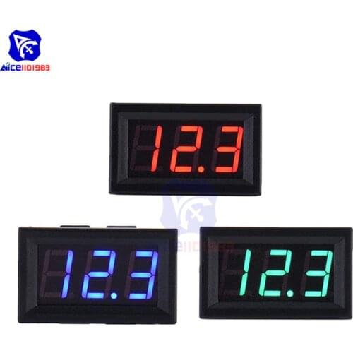 Diymore 0.56'' Mini 2 Wire Voltmeter DC 5-120V LED Digital Display Voltmeter Gauge LED Voltage Detector