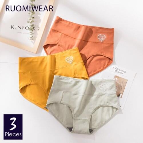 3Pcs High Waist Womens Panties Comfortable Cotton Underwear Graphene Crotch Material Shapingabdomen Slimming Underwear Seamless