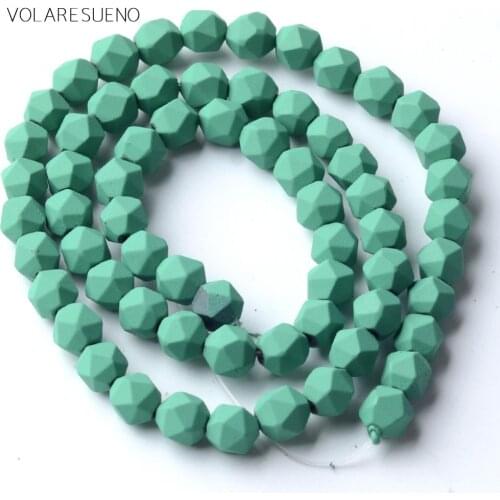 6mm Faceted Dull Polished Natural Green Hematite Stone Beads For Jewelry Making Spacer Loose Beads Diy Bracelet Strand15"