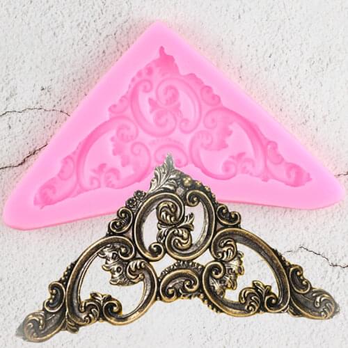 Baroque Scroll Relief Border Silicone Mold Fondant Molds DIY Cake Decorating Tools Cupcake Baking Candy Chocolate Gumpaste Mould