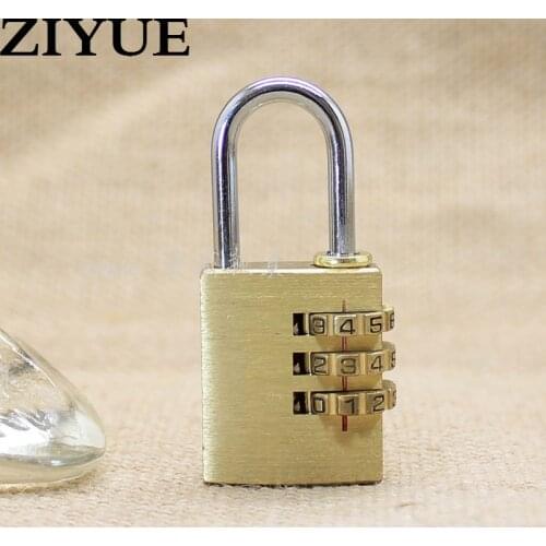 Free Shipping Supply Professional Code Lock Brass Lock Rust Proof Pure Metal Mechanical Lock Small Door Luggage