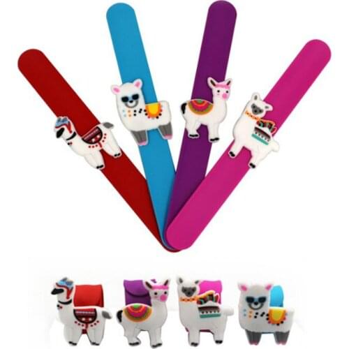 Pure Color Cartoon Animal Beads Kids Wristband Boys Girls Flexible Wrap Slap Bracelet Enfant Bangle Gift Favors