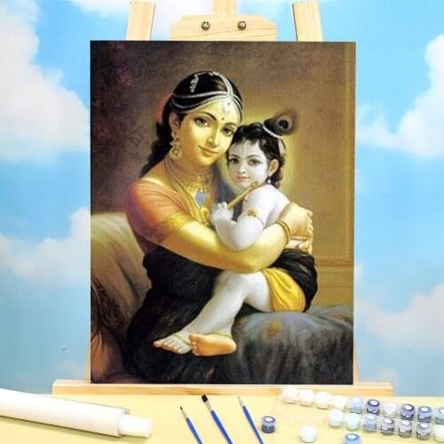 Buddha India Ganesha Paint By Numbers Set Acrylic Paints 40*50 Oil Painting Loft Wall Picture For Handiwork