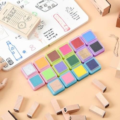 Ink Pad 16 Kinds Of Colors Per Packed Colorful Inkpad For DIY Craft Rubber Wood Paper Stamp Finger Print Scrapbooking Making