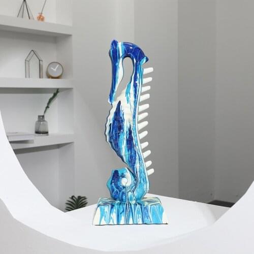 Colored resin crafts animal three-dimensional sea horse modern creative home living room decoration ornaments