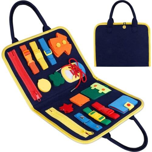 Kids Montessori Toys Baby Touch Board Buckle Training Essential Educational Sensory Board For Toddlers Ntelligence Development